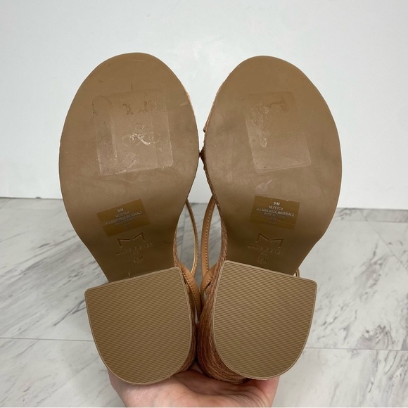 New! Marc Fisher Fetch Espadrille Faux Leather Wedge Sandal 9.5 - Picture 13 of 14